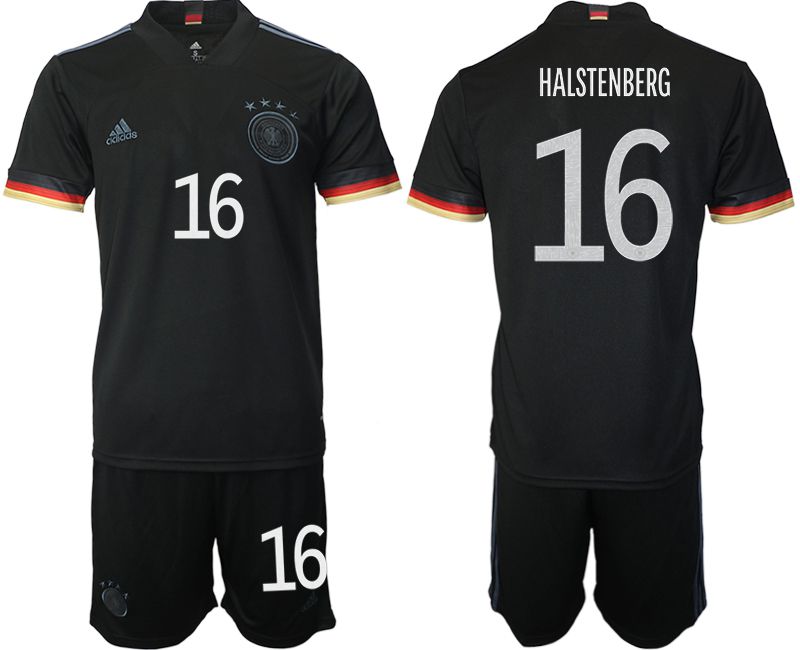 Men 2020-2021 European Cup Germany away black #16 Adidas Soccer Jersey1->france jersey->Soccer Country Jersey
